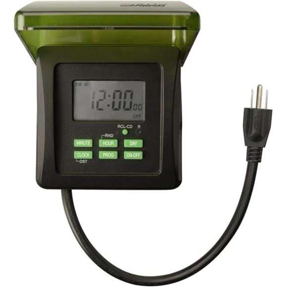 Outdoor 7-Day Heavy Duty Digital Plug-in Timer; 2 Grounded Outlets; Weatherproof - Picture 5 of 5